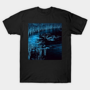 Rushes & Lily Pads (blue) T-Shirt